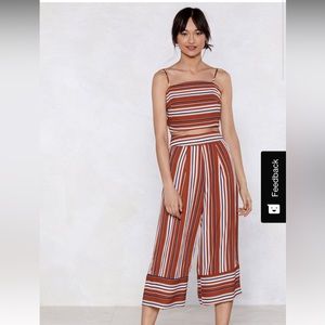 Crop top and culottes pants set